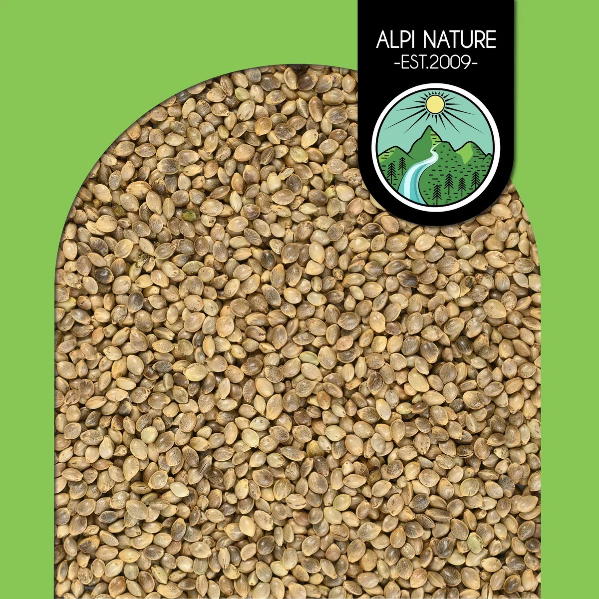 Alpi Nature Semillas de Cáñamo sin Pelar 1kg, Semillas de Cáñamo Enteras sin Pelar
