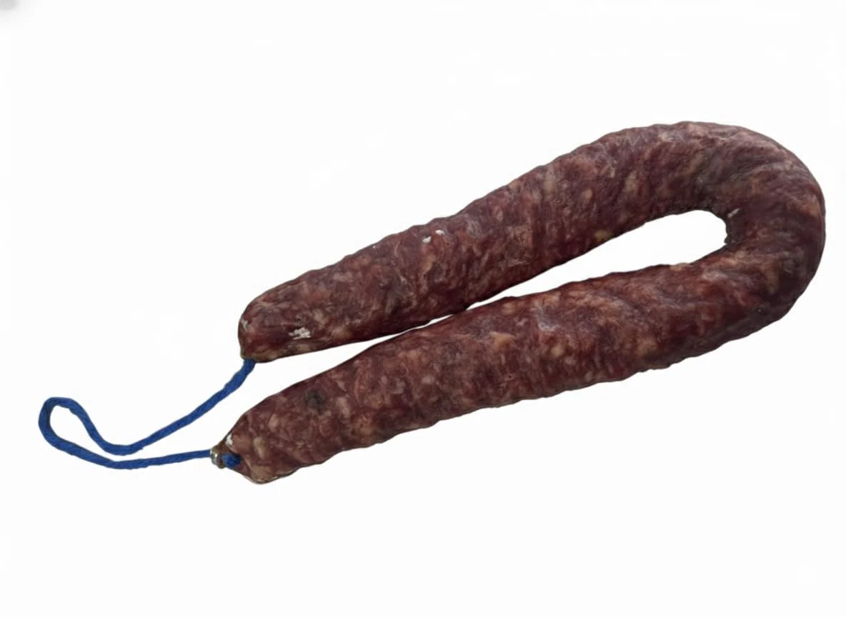 Salchichón de Zamora Curado Artesanal | Sabor Suave y Tradicional | 100% Carne de Cerdo | Ideal para Tapas y Tabla de Embutidos Salchichón Sarta de unos 500 grs.Producto artesano Gourmet