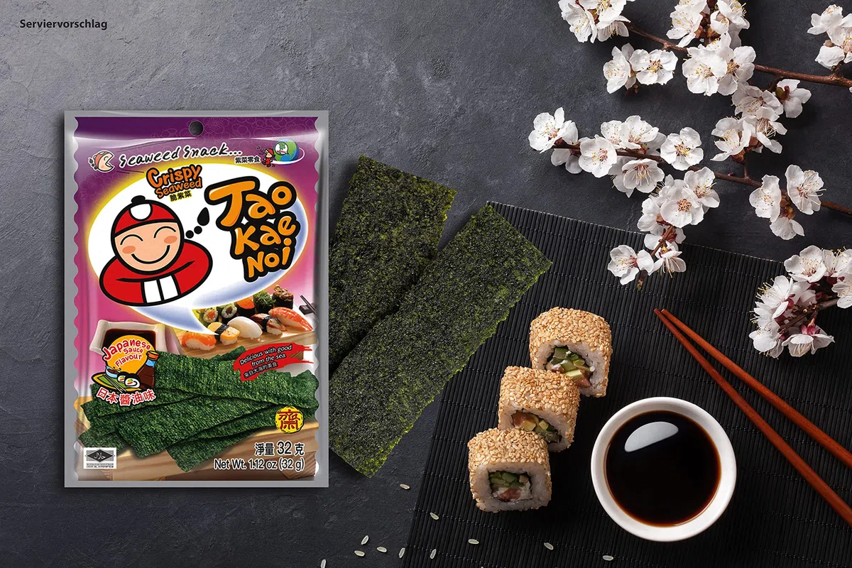 Tao Kae Noi crujiente de alga marina salsa de japonés 32g Sabor