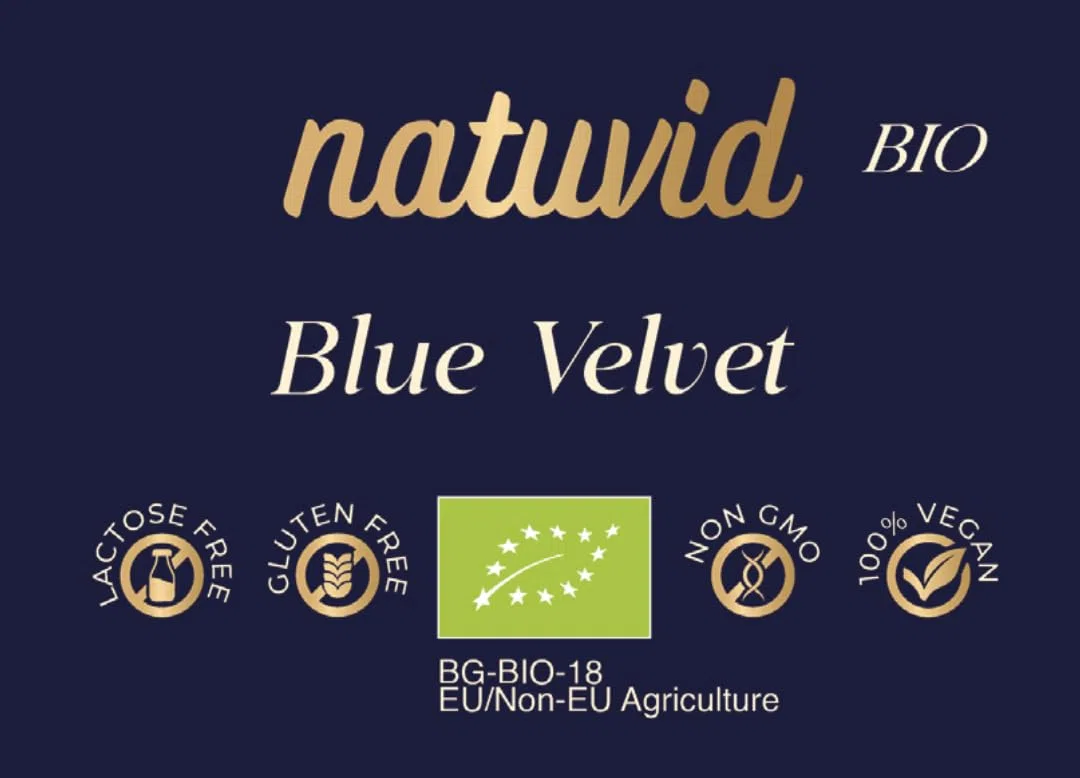 Crema Blue Velvet BIO con Anacardos, Macadamia y Espirulina Azul Natuvid (170g) | Mantequilla de Frutos Secos Orgánica con Leche de Coco y Limón | Vegana, Sin Gluten y Keto Friendly