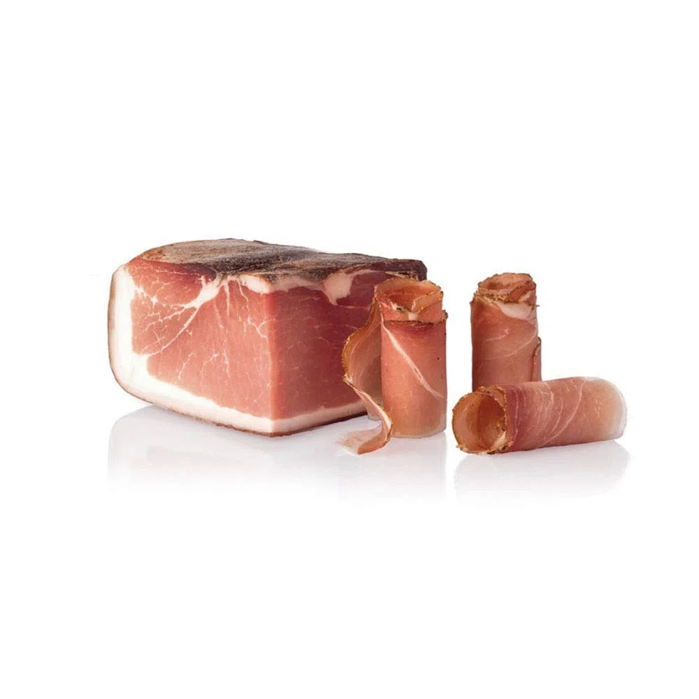Speck ligeramente ahumado, tipico embutido italiano, Salumi Pasini, 250 gr