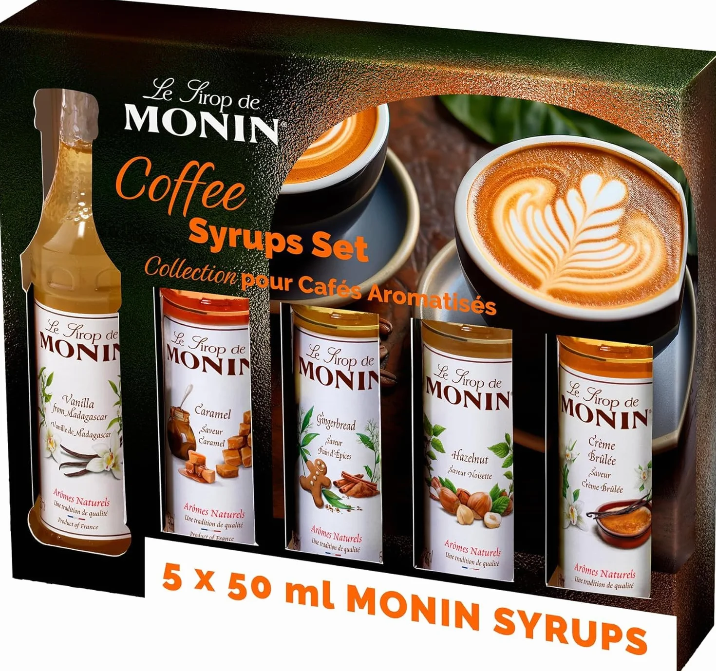 Monin Coffee Syrup Gift Set 5 x 50ml