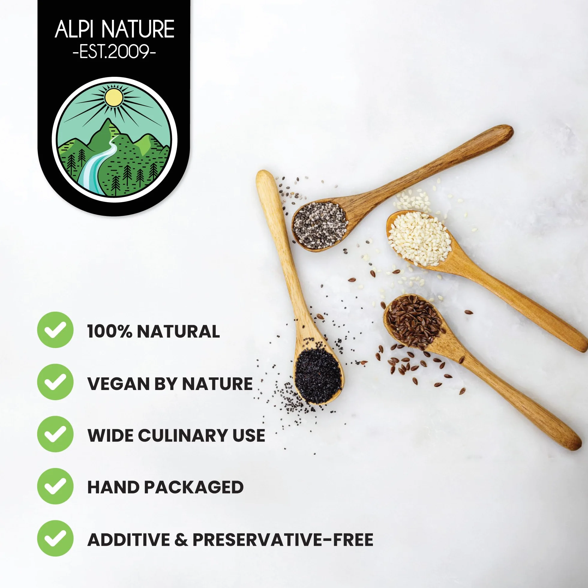 Alpi Nature Semillas de Cáñamo sin Pelar 1kg, Semillas de Cáñamo Enteras sin Pelar