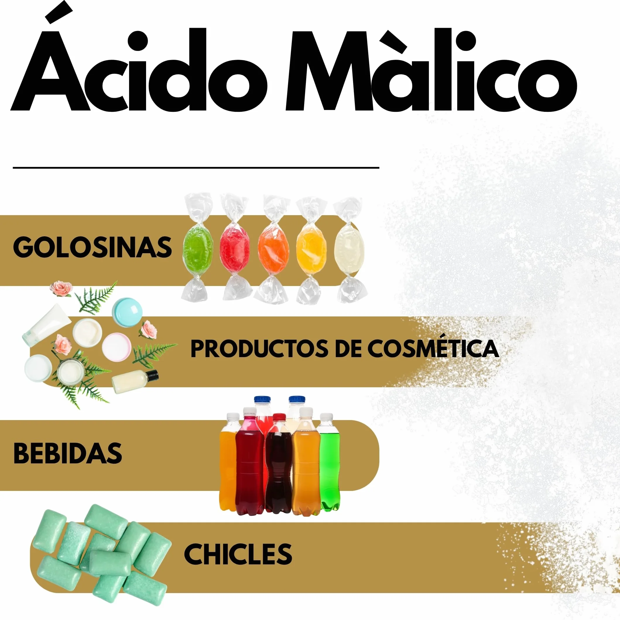 SaporePuro Ácido Málico en Polvo 500 g | Alta Solubilidad y Sabor Ácido | Ideal para Bebidas, Postres y Suplementos | Calidad Alimentaria | Sin Gluten