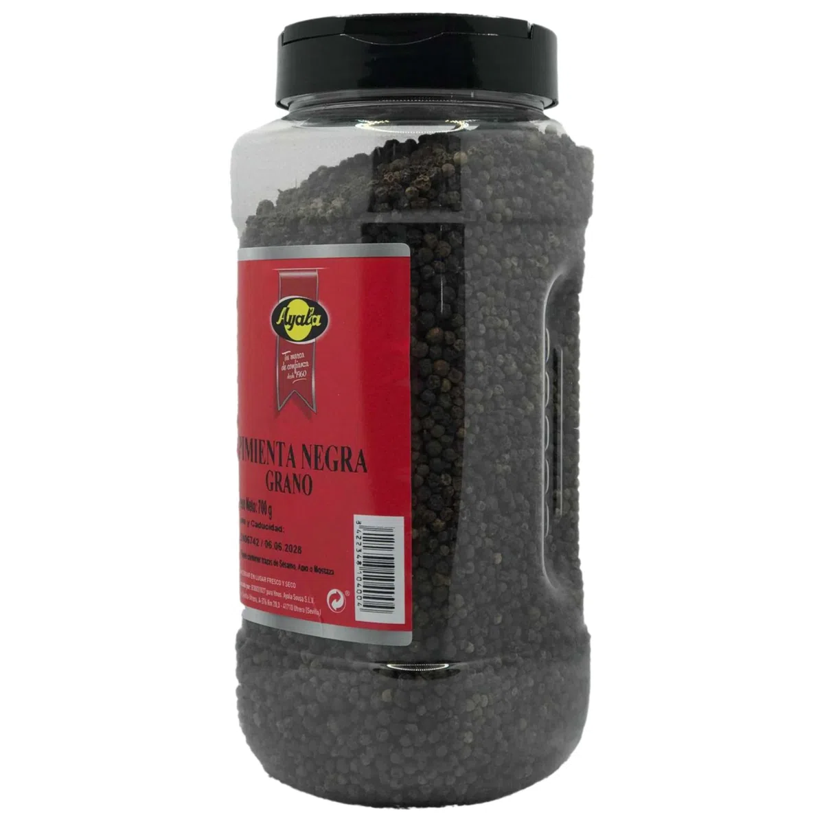 Pimienta Negra en Grano 700g - Pimienta Entera Fresca y Aromática, Ideal para Molinillos, Perfecta para Cocinar y Sazonar