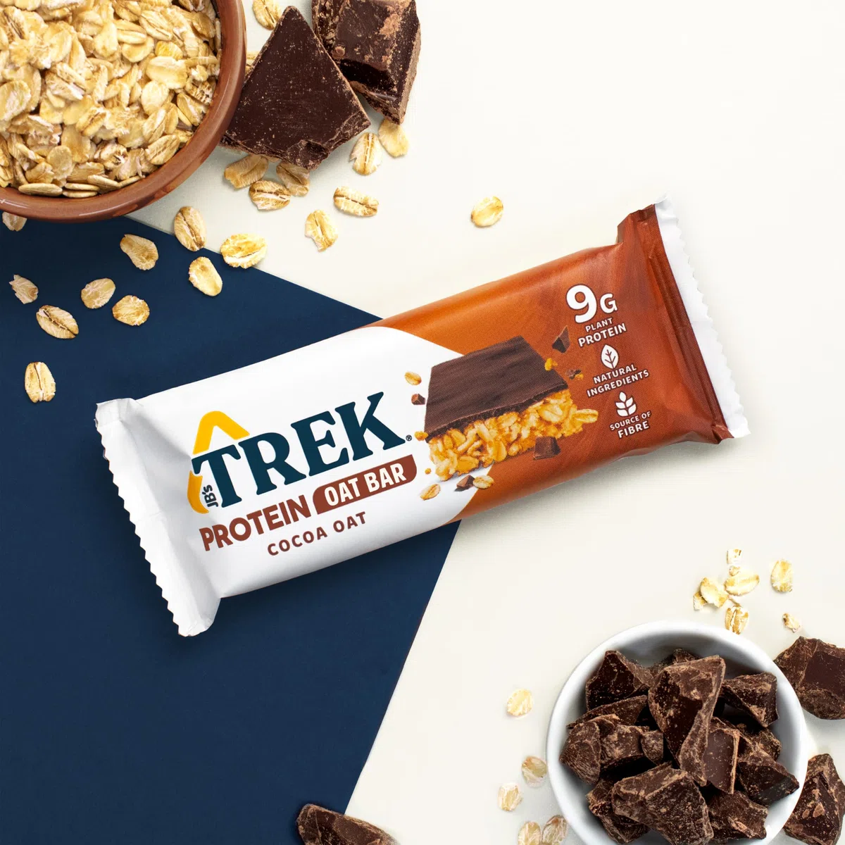 TREK Barrita Proteíca de Avena | Pack Multisabor | Plant-Based | Sin Gluten | Vegano | 16 x 50g Barritas | 800g