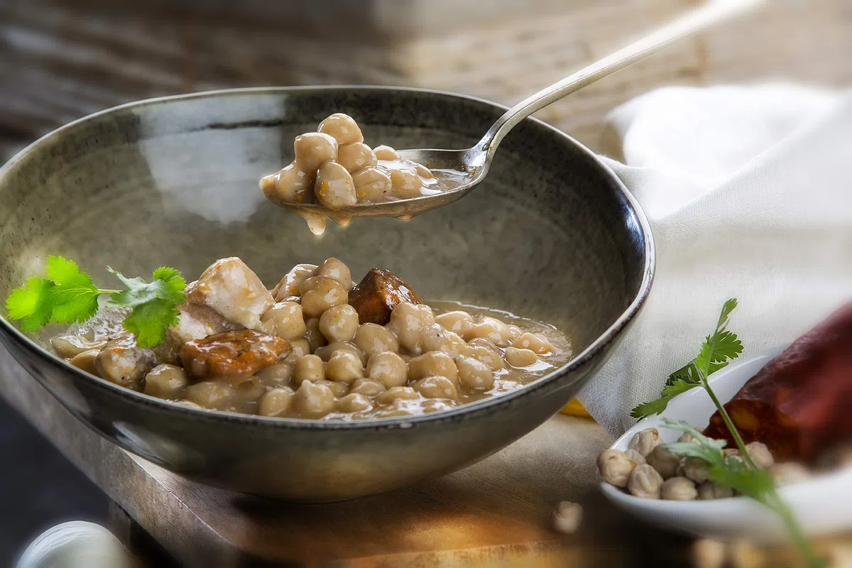 Polgri Cocido de Garbanzos con Tocino y Chorizo 390 grs x 3 Unidades