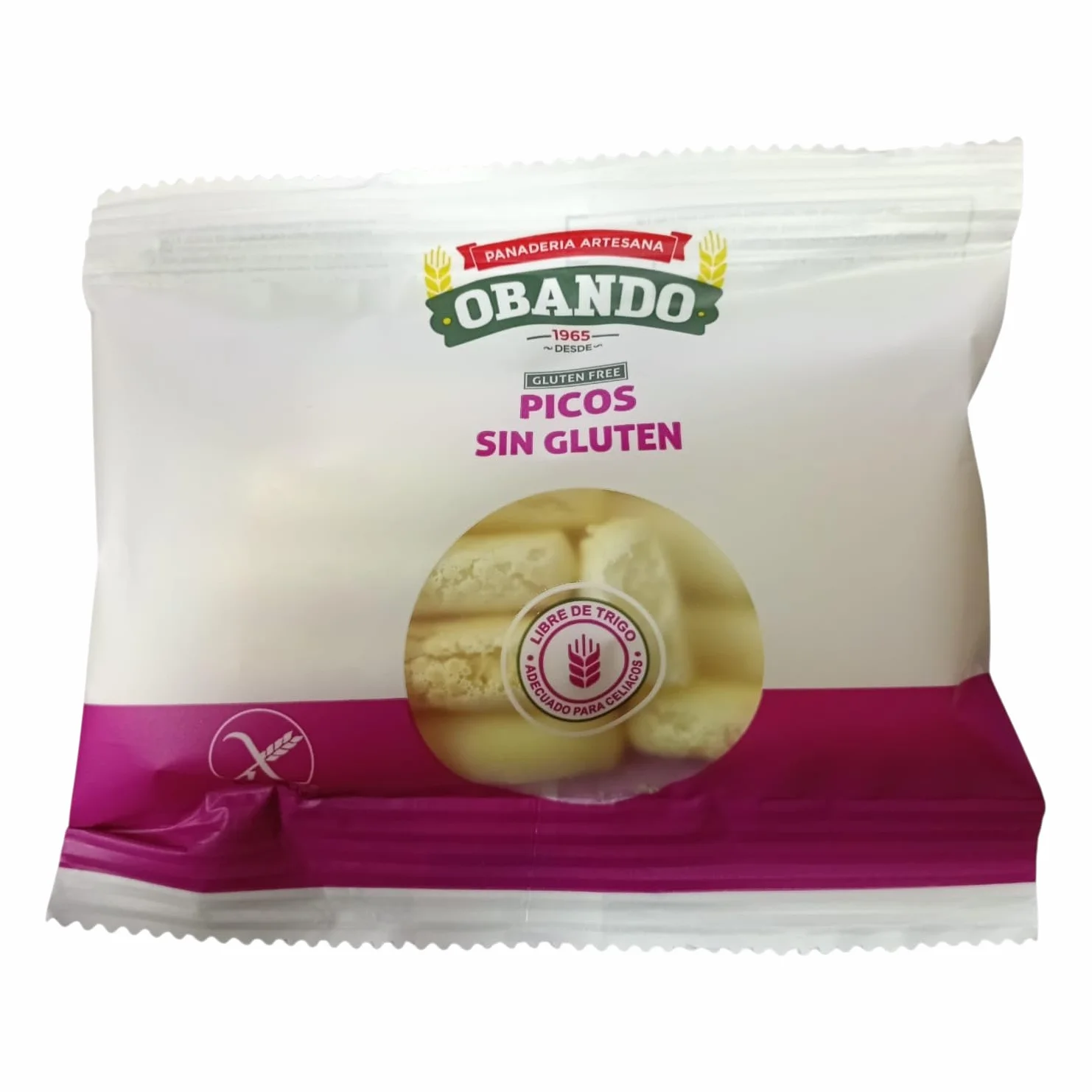 Picos de Pan Sin Gluten Artesanales Obando – Pack 8 x 20 g – Panadería Tradicional – Crujientes – Formato Individual – Envío 24 h