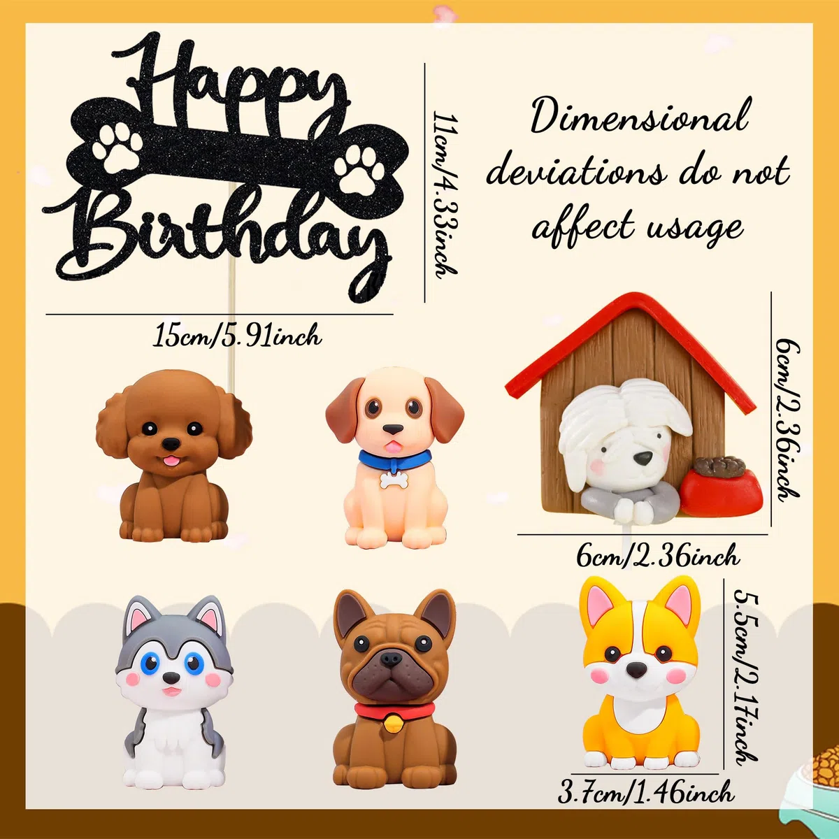 JeVenis perritos fiesta de cumpleaños decoraciones figuras de animales decoraciones pasteles para fiestas cumpleaños accesorios fiestas temática mascotas regalos