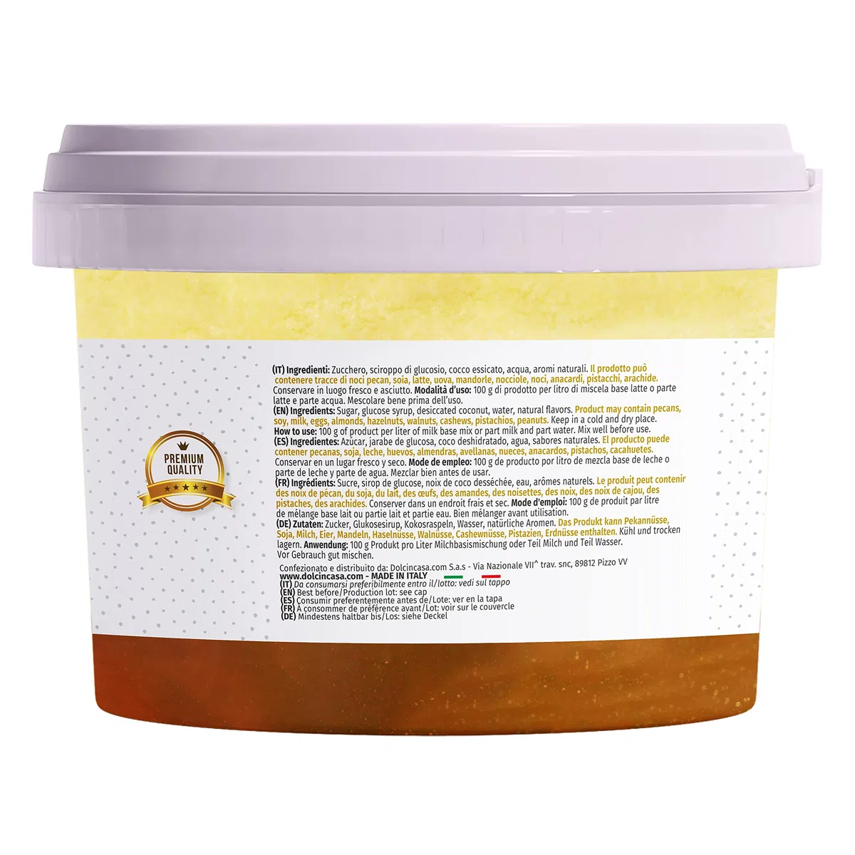Pasta de Coco Semielaborada Textura Cremosa para Postres Helados Pasteleria Sin Gluten Deliciosa y Versátil 200gr