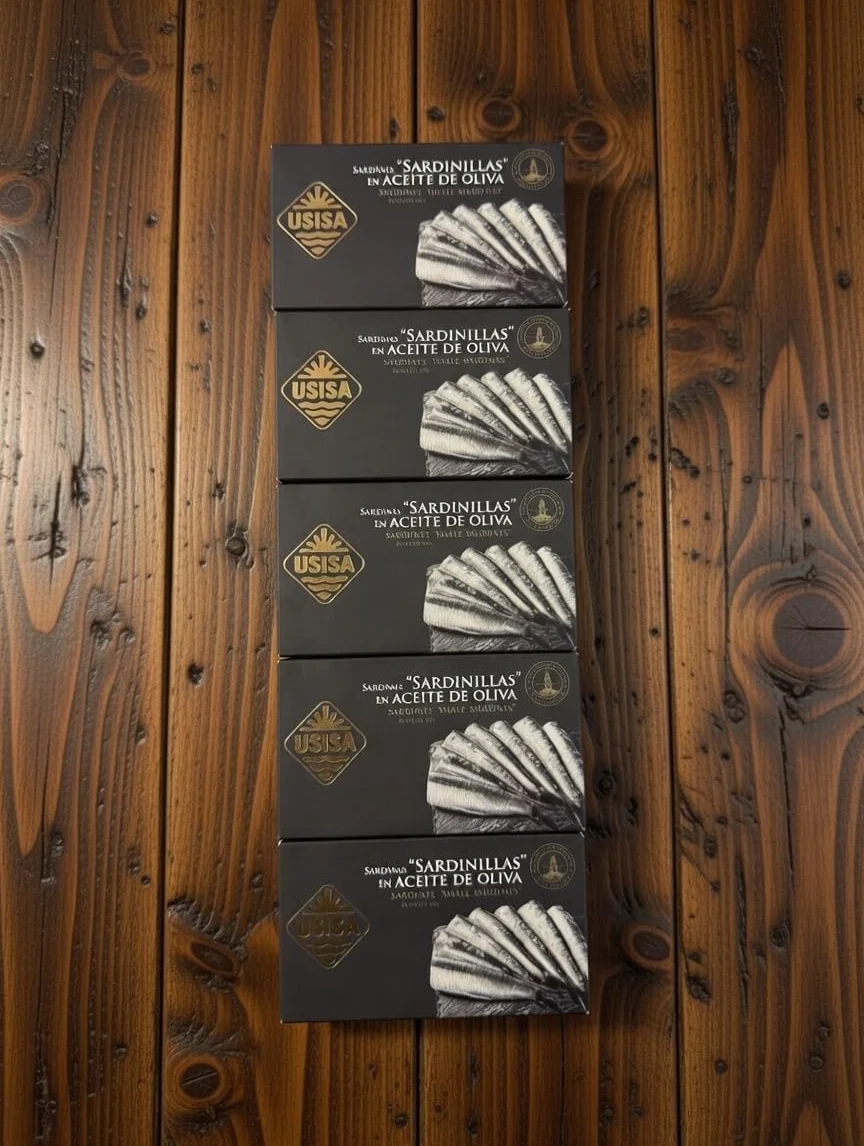 Sardinillas en Aceite de Oliva de USISA - Conserva de Pescado | Pack de 5 Latas de 120g
