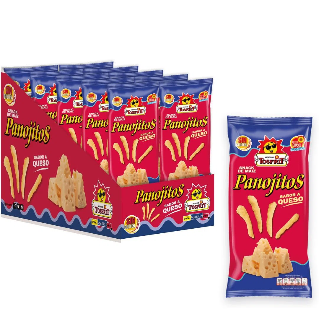 iChuches, Aperitivos Tosfrit Tamaño Familiar, Snacks de Maiz y Patata (Panojito Familiar 10 bolsas)