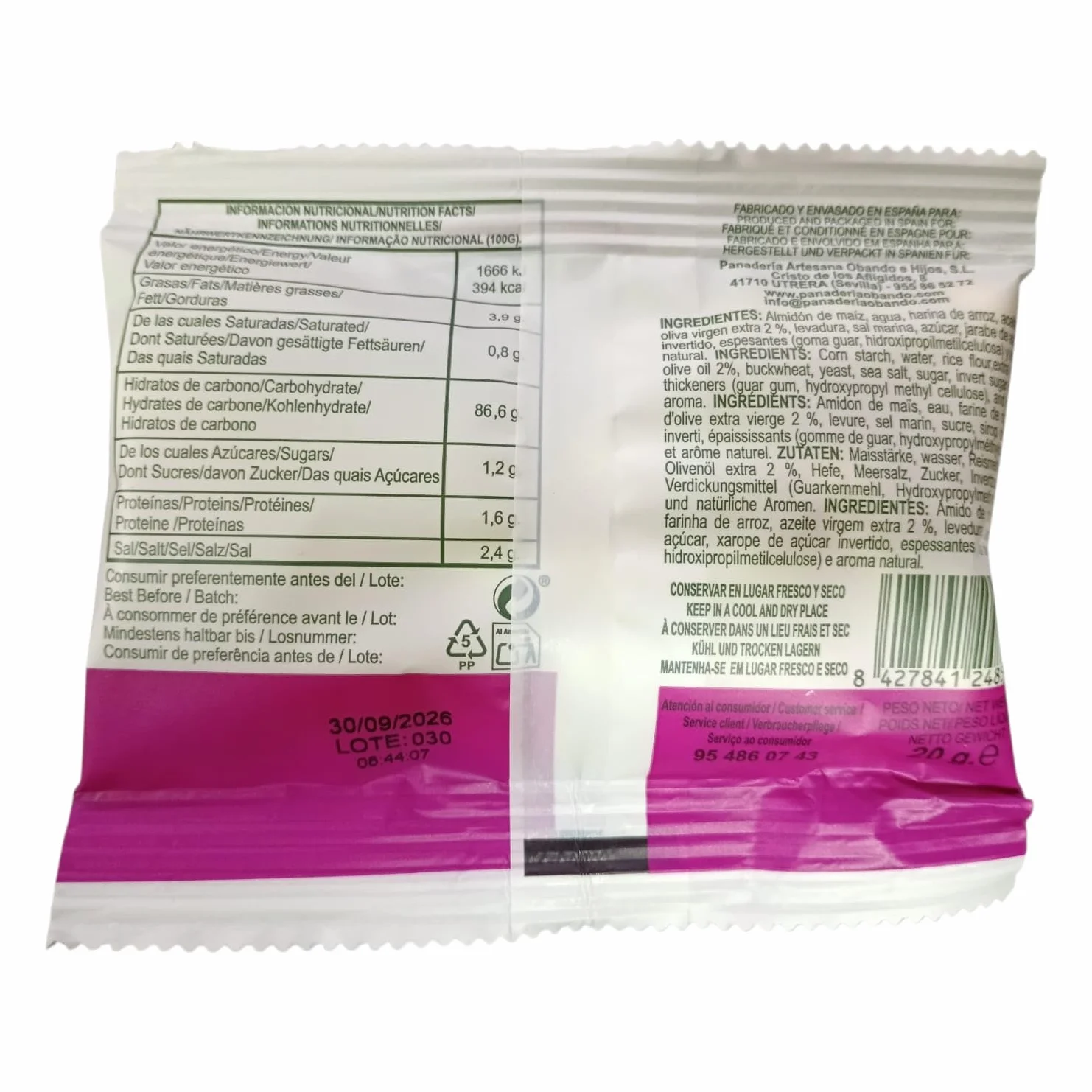 Picos de Pan Sin Gluten Artesanales Obando – Pack 8 x 20 g – Panadería Tradicional – Crujientes – Formato Individual – Envío 24 h