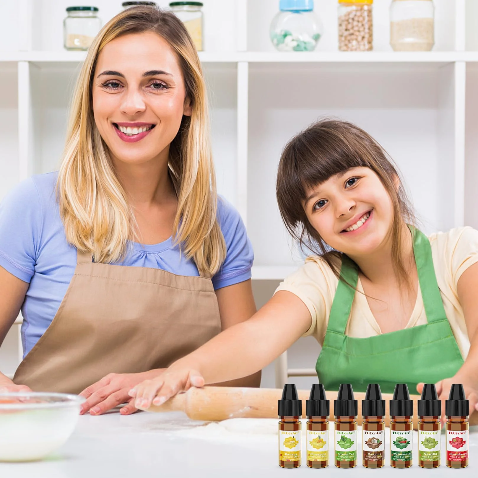 Aromas Alimentarios - 12 Aroma Flavour Drops, Aroma Natural Líquido, Saborizante Concentrado Para Caramelos, Aceite Saborizante Para Hornear, Jabón, Bebidas, Soluble en Agua y Aceite