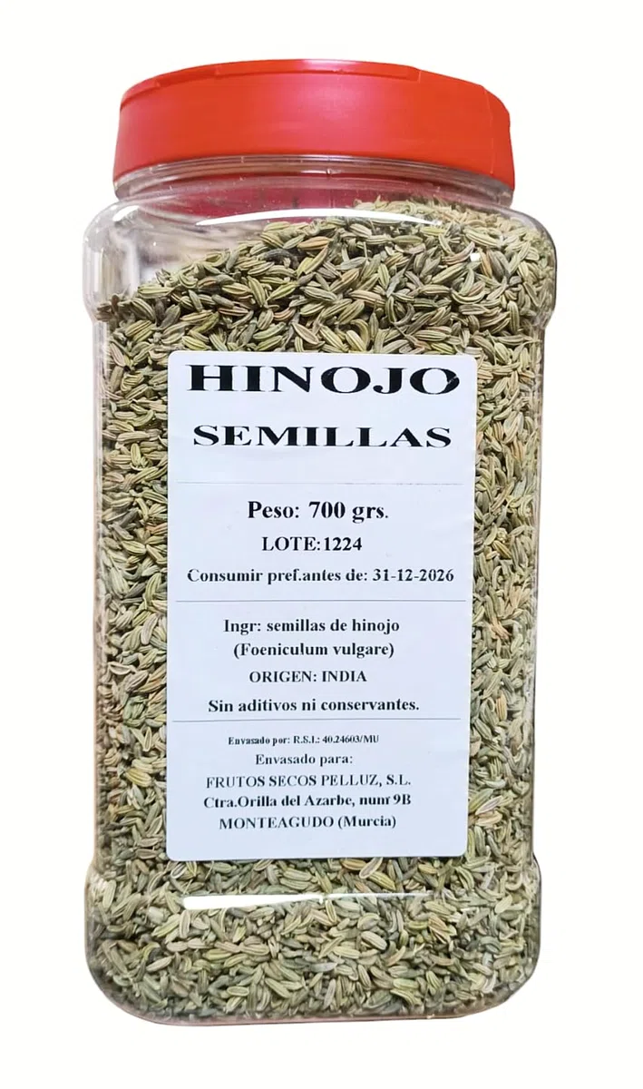 Hinojo 700 gr - Semillas de Hinojo - Calidad Pelluz - Producto Natural para Cocina y Remedios Caseros - Semillas Frescas y Aromáticas del Hinojo