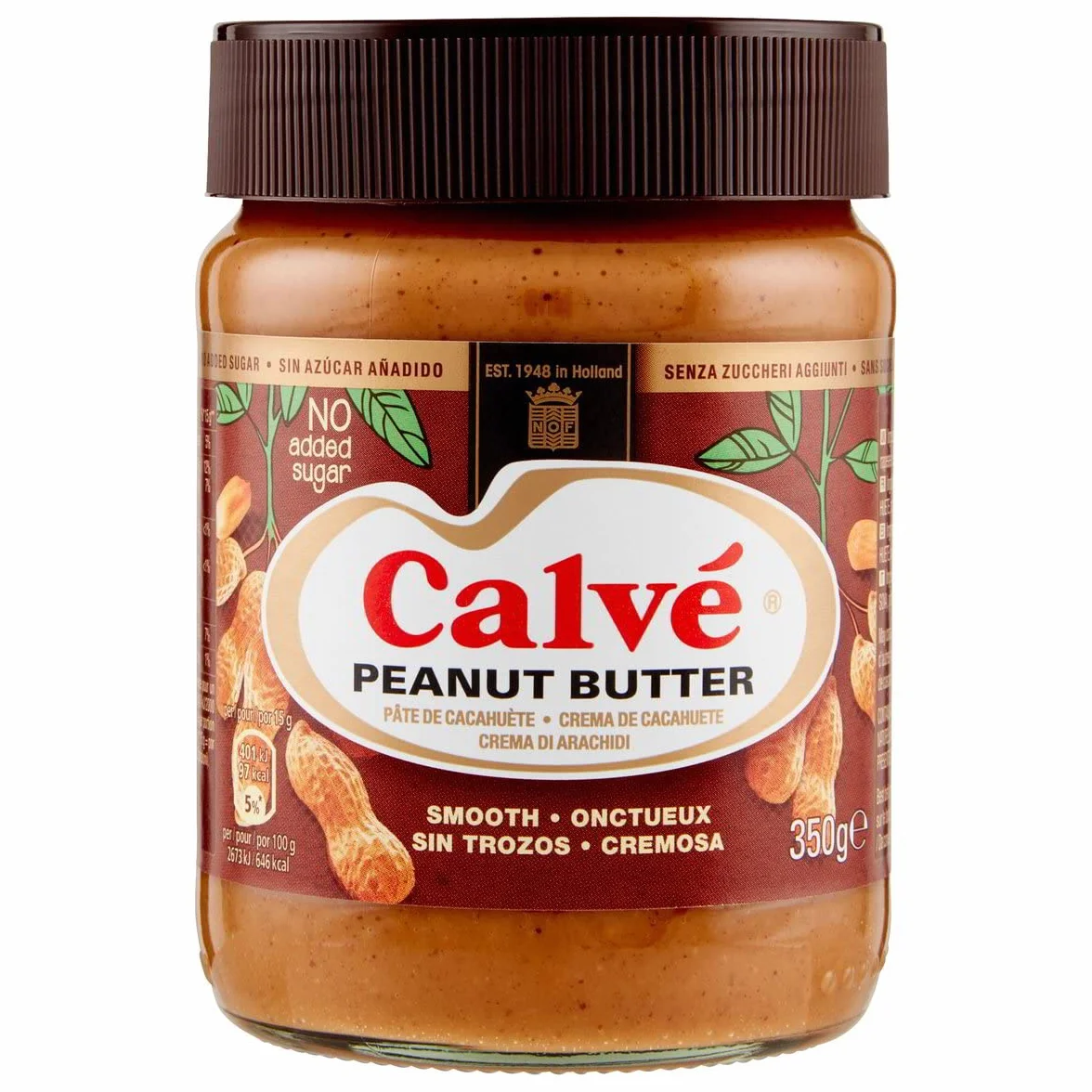 Calvé Pindakaas mantequilla de cacahuate, maní, vidrio, 3 x 350 g