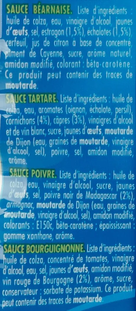 Bénédicta Mezcla Clásica 4 Salsas Bearnesa, Tartare, Poivre, Bourguignonne 4 X 80 G