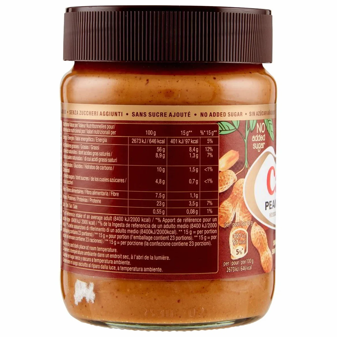 Calvé Pindakaas mantequilla de cacahuate, maní, vidrio, 3 x 350 g