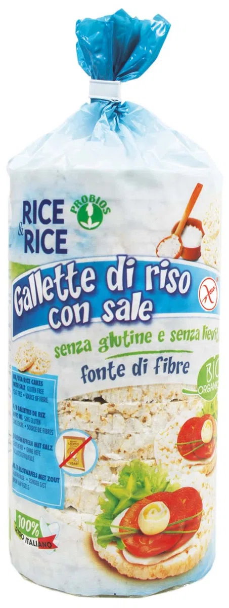 Probios Rice&Rice Tortitas de Arroz con Sal - Paquete de 12 x 100 gr - Total: 1200 gr