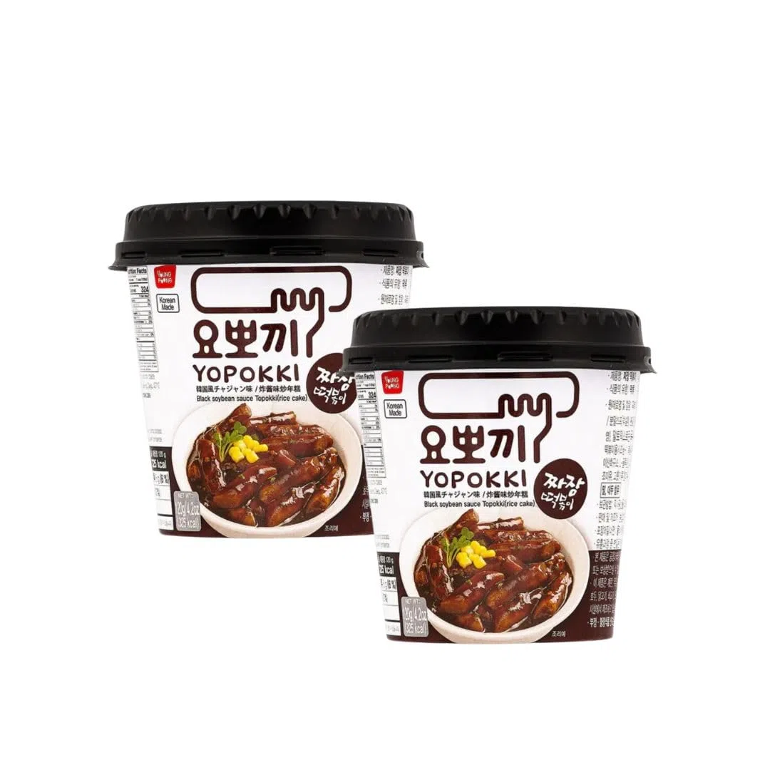 Korean Market | Yopokki Coreano de Judía Negra | Sabor a Jjajangmyeon Coreano | 140g | Pack de 2