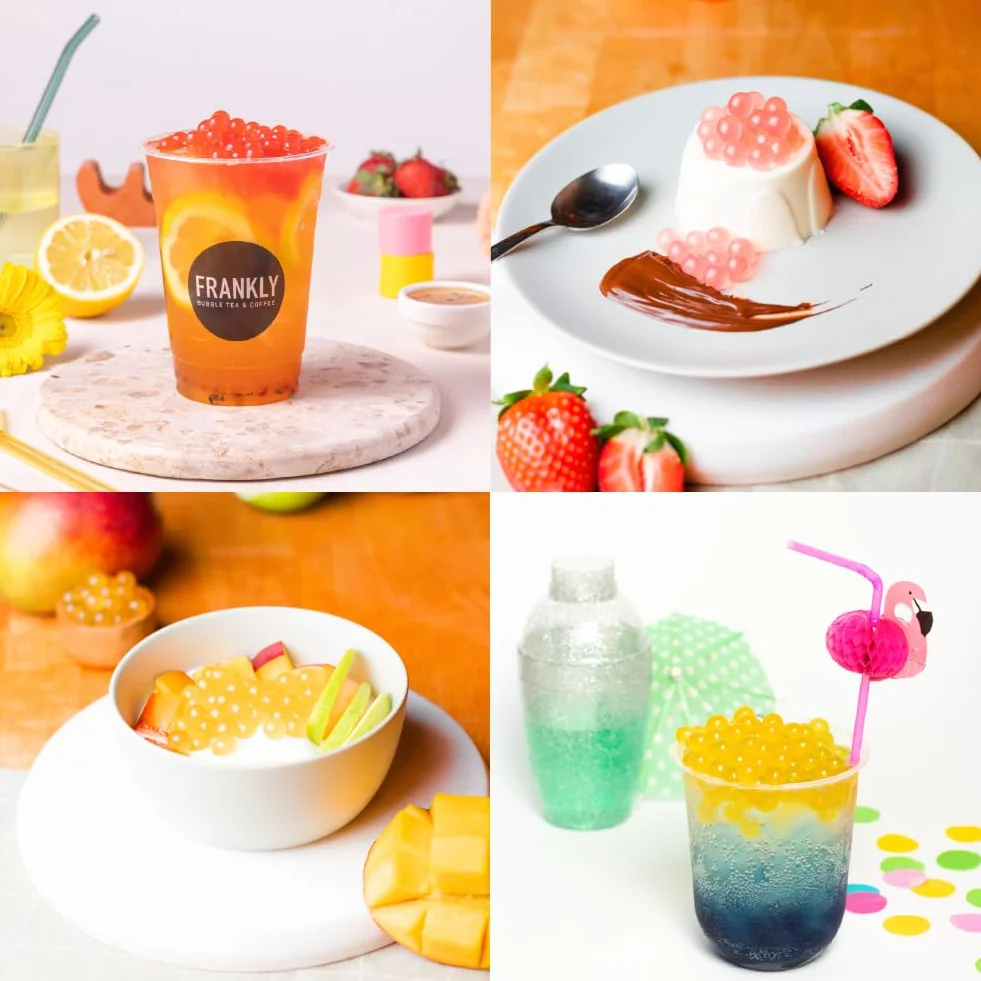 FRANKLY Popping Boba - Esferas de fruta para Bubble tea, té de burbujas, yogur, pasteles y dulces (Manzana verde, 450g)