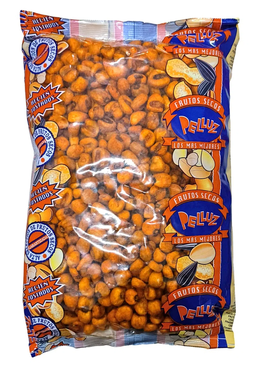 Maiz Gigante Tostado Picante 1 Kg - Snacks de Kikos Picantes - Maiz Tostado con Chili - Marca Pelluz