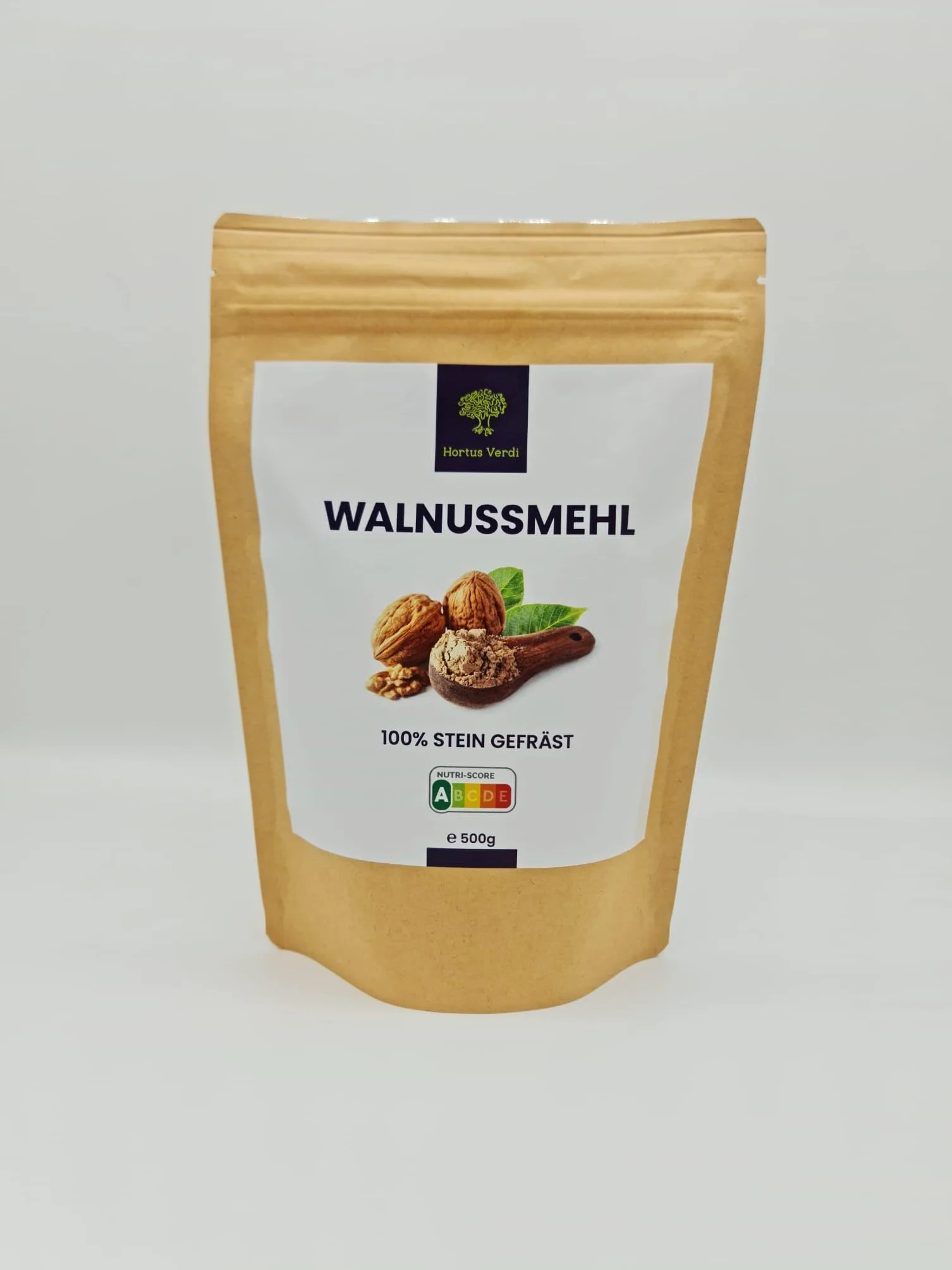 Harina de nueces, 500 g, fibra alimenticia de Hortus Verdi, sin gluten, harina de nueces, 100% natural, vegana, rica en proteínas