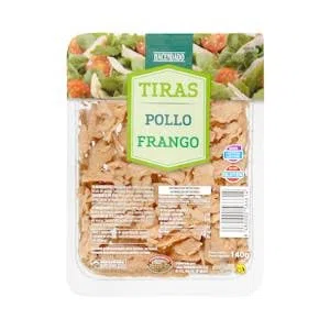 Tiras de pechuga de pollo al natural Hacendado Paquete 140 g Pack 2