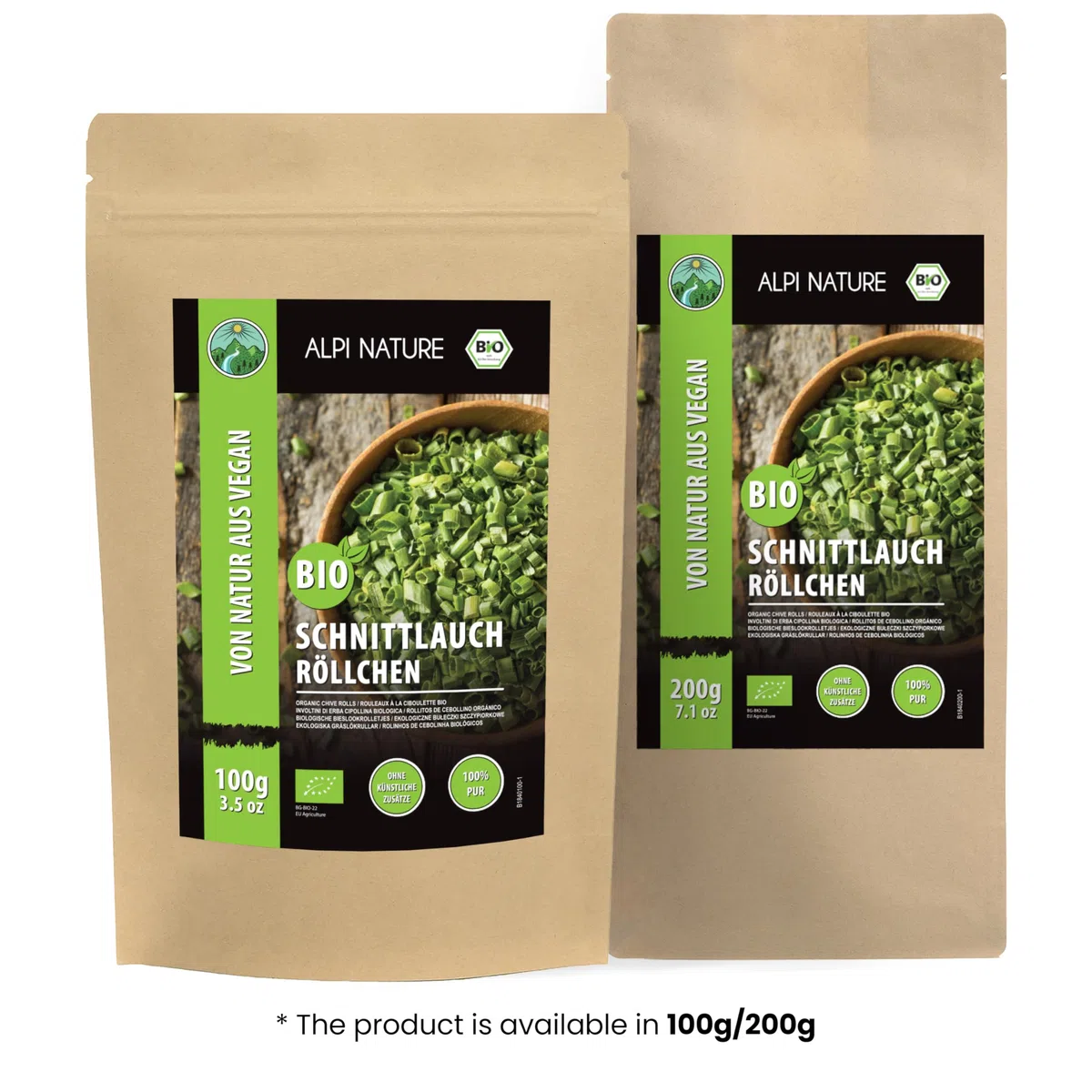 Alpi Nature Cebollino Orgánico Seco 200g, Cebollino Seco y Picado para Cocinar y Decorar