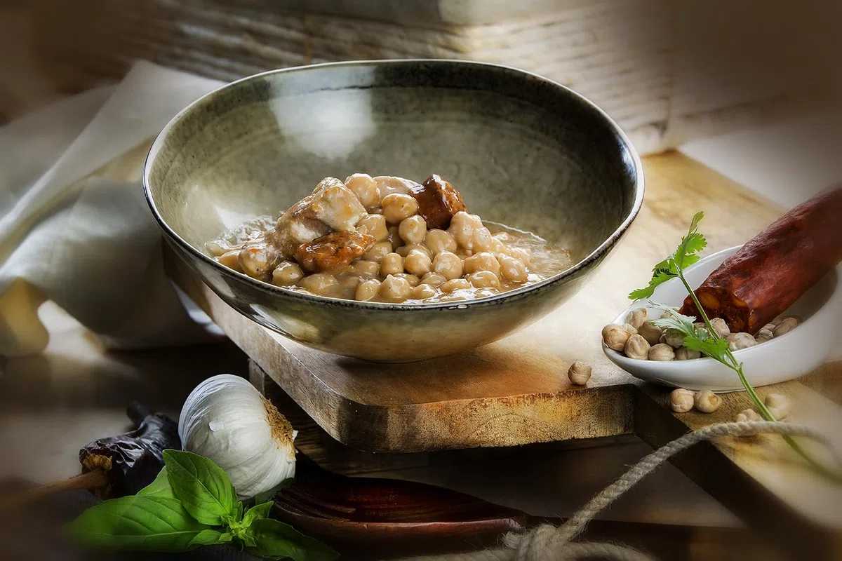 Polgri Cocido de Garbanzos con Tocino y Chorizo 390 grs x 3 Unidades
