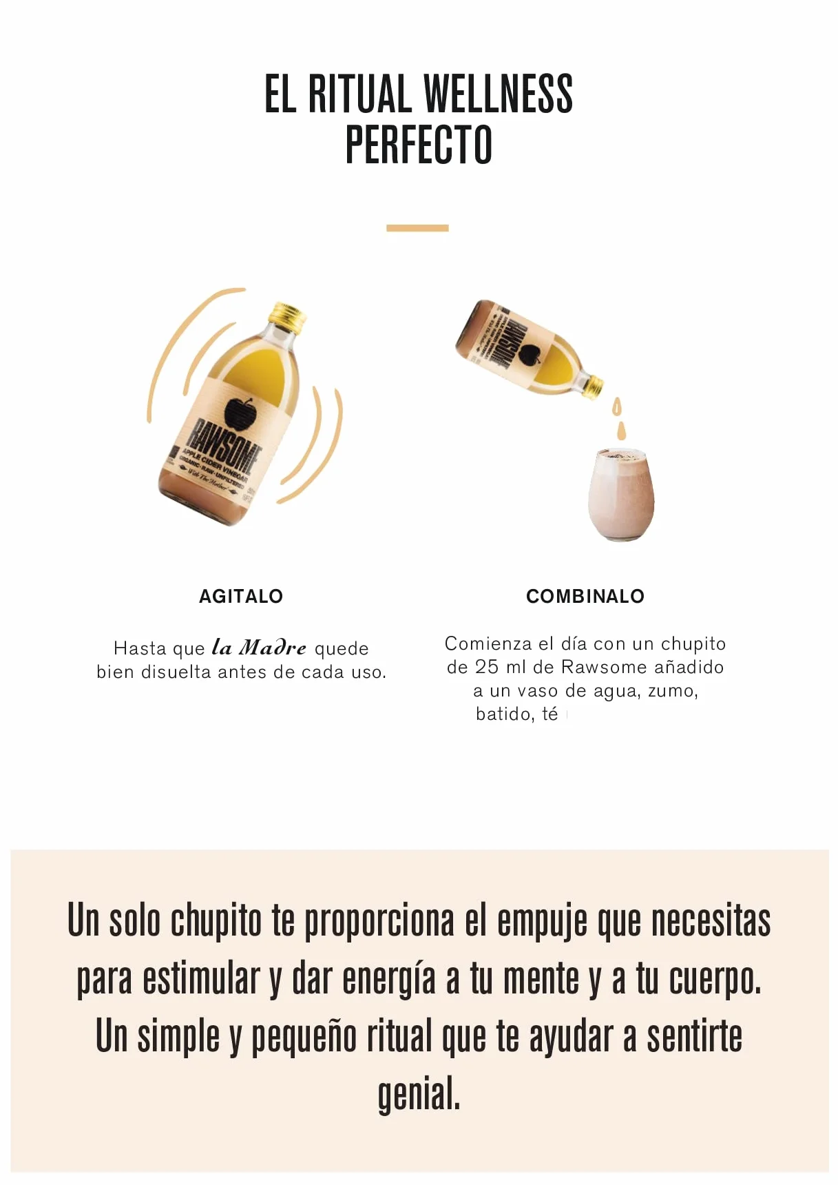 Rawsome Vinegars - Vinagre de Sidra de Manzana con la madre 100% Natural. Vinagre Ecológico Puro Sin Filtrar, Vegano y Vegetariano. Botella de Vidrio 500 ml