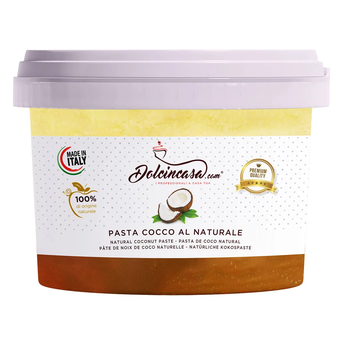 Pasta de Coco Semielaborada Textura Cremosa para Postres Helados Pasteleria Sin Gluten Deliciosa y Versátil 200gr