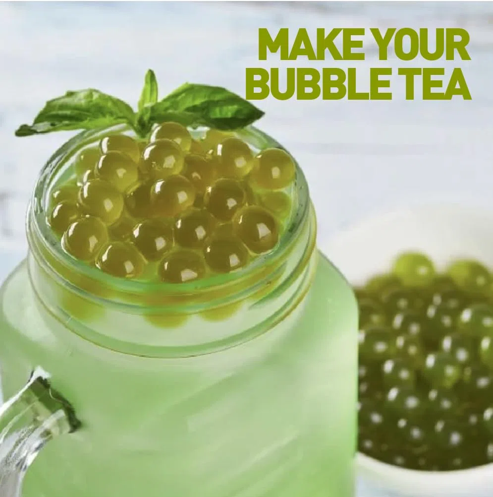 FRANKLY Popping Boba - Esferas de fruta para Bubble tea, té de burbujas, yogur, pasteles y dulces (Manzana verde, 450g)