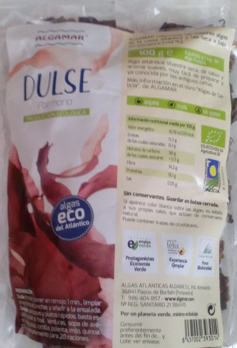 Algas Dulse 100 Gr Algamar