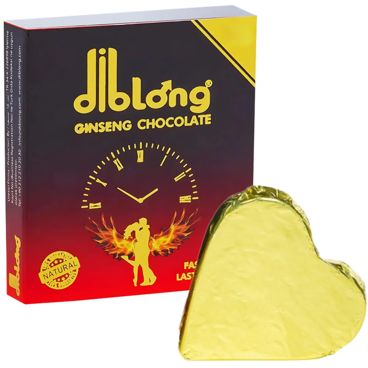 Diblong Afrodisiaca Energy Chocolate for Men (16g) - Premium Herbal Chocolate with Natural Plant Blend for Vitality, Ginseng Extract, Ginger, Cocoa and Hazelnuts - Made in Turkey