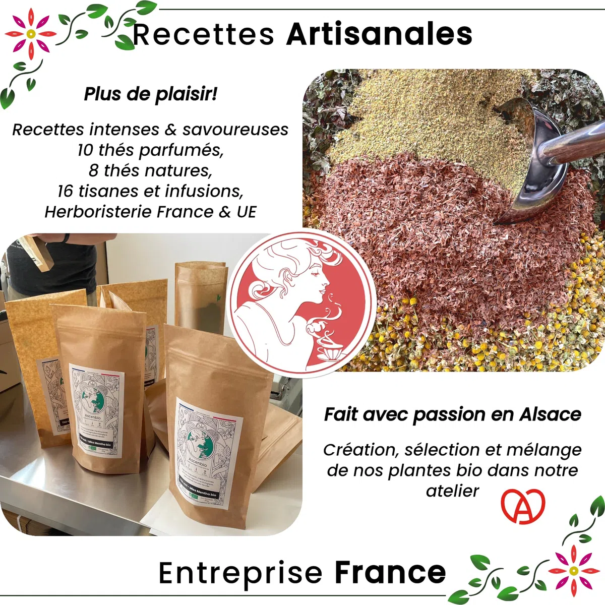 Ascenbio - Rooibos - Chai bos orgánicos - 180 g a granel - preparado y envasado en Francia - embalaje biodegradable
