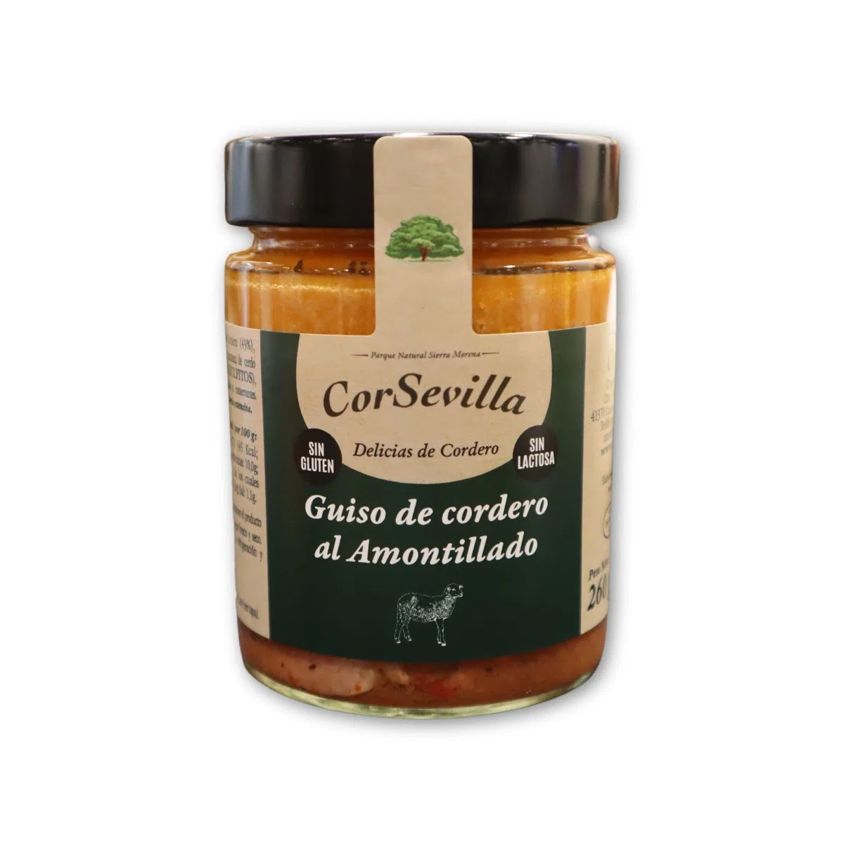 Corsevilla - Guiso Cordero Amontillado - Calidad Gourmet - Delicias de Cordero - Sin Gluten - Sin Lactosa - Listo para calentar y comer - 260g unidad aprox.