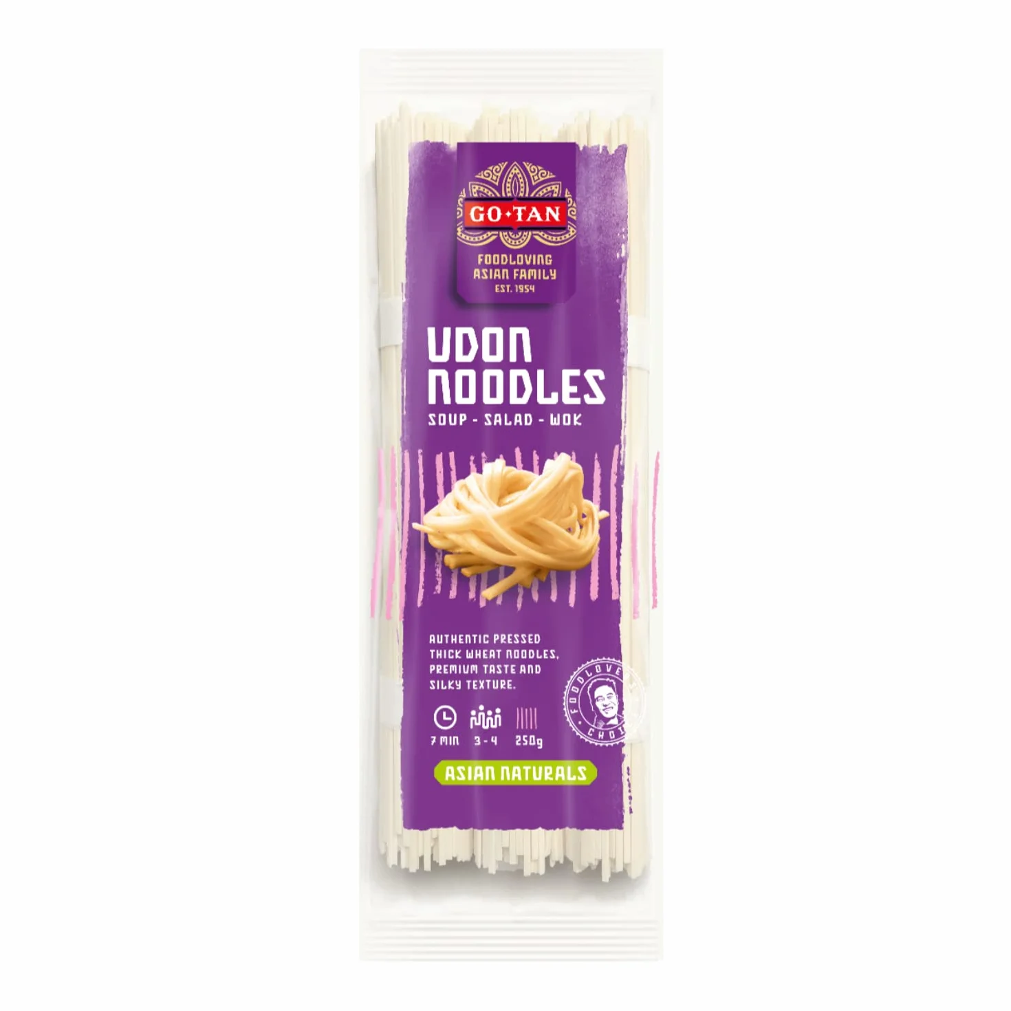 Go-Tan | Fideos Udon Japoneses | Pasta Típica Japonesa | Harina De Trigo Blando - 250 Gr