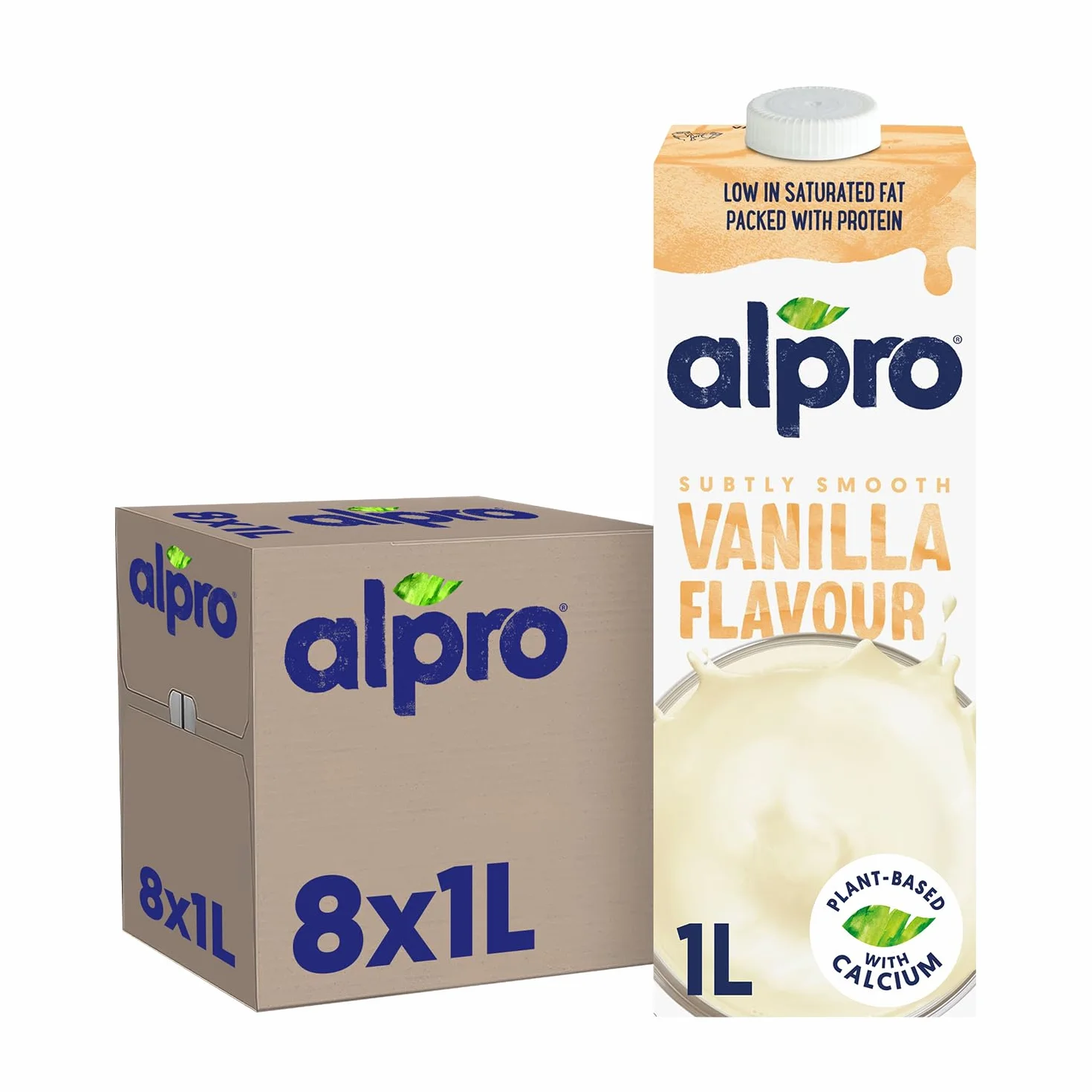 Alpro Bebida de Soja Vainilla Vegetal Vegana 8 x 1 L