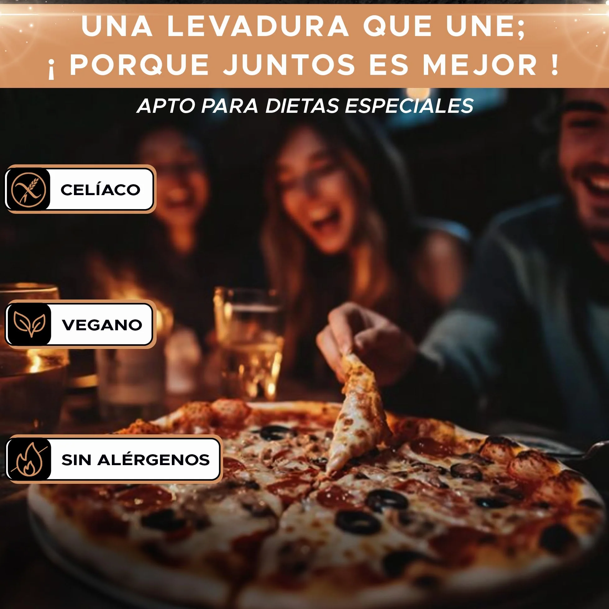 Levadura Seca Instantánea Sin Gluten Bio GLUTZEN 6x9g Activa para Pan y Pizza