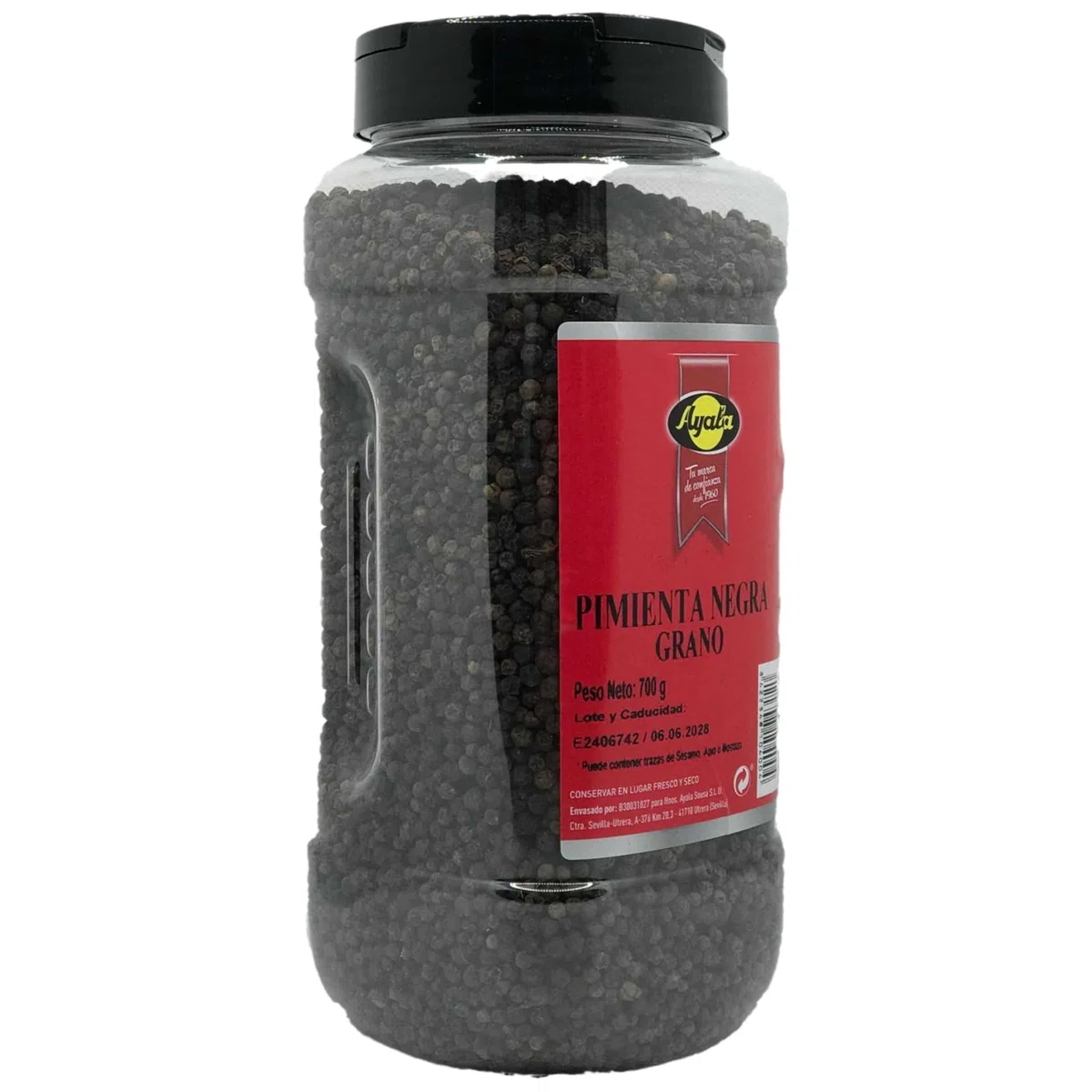 Pimienta Negra en Grano 700g - Pimienta Entera Fresca y Aromática, Ideal para Molinillos, Perfecta para Cocinar y Sazonar