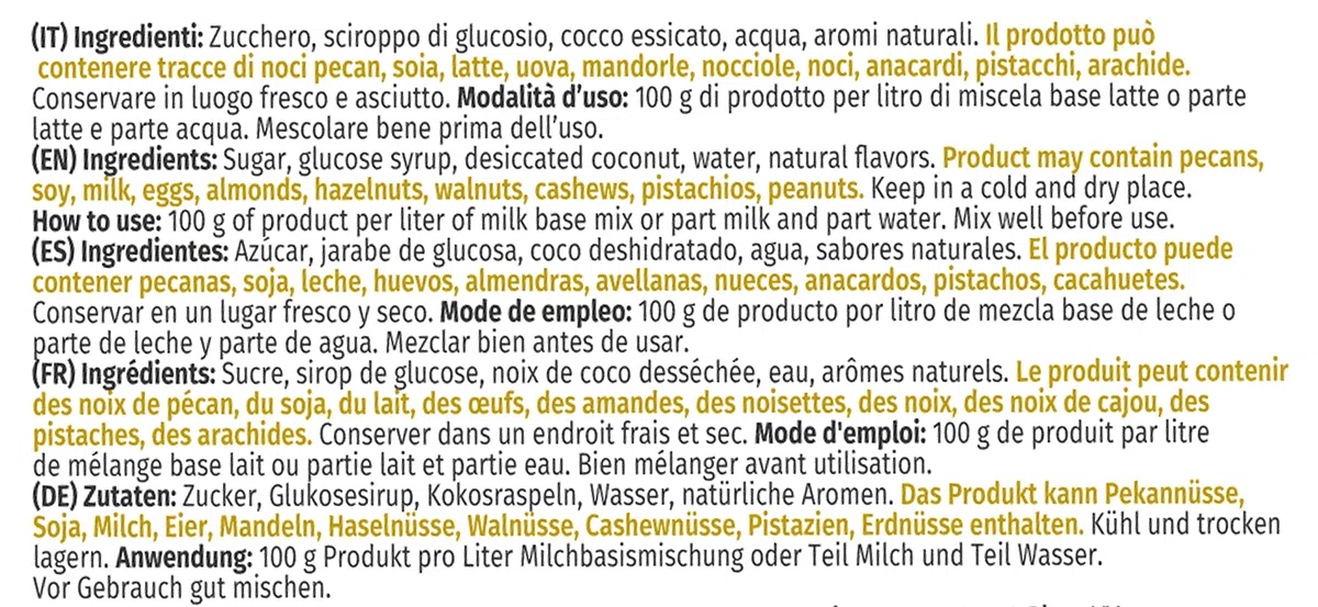 Pasta de Coco Semielaborada Textura Cremosa para Postres Helados Pasteleria Sin Gluten Deliciosa y Versátil 200gr
