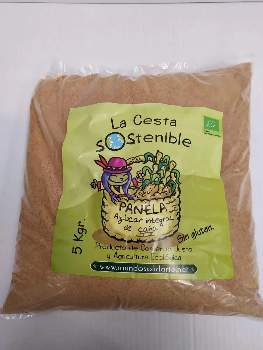 Cesta Sostenible Bio Panela de Comercio Justo 5 Kgs de Azúcar de Caña Natural sin Refinar